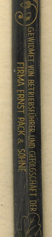 Presentation Third Reich Lion Head Double-Engraved Sword Belonging to Feldwebel Hans Frink (#22514)